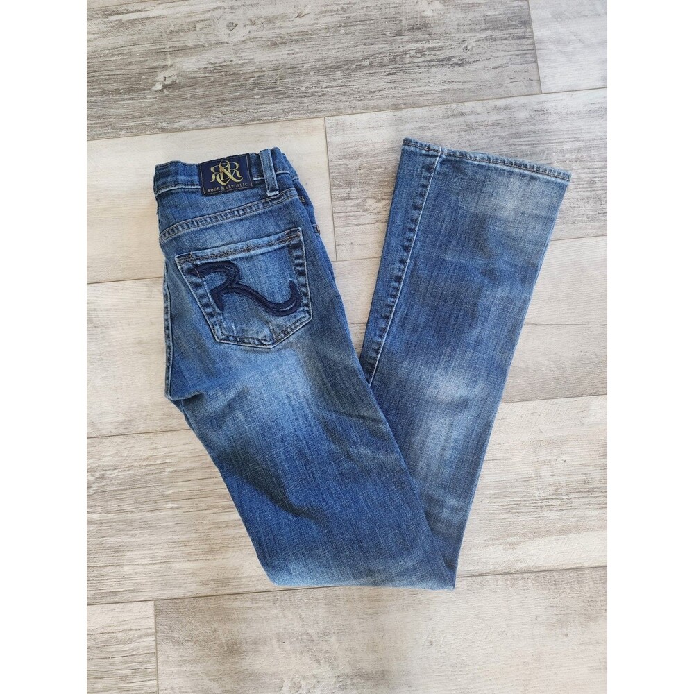 Rock & Republic Bootcut Jeans Womens Size 0 Blue Denim